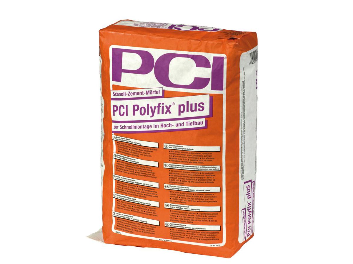 PCI-Polyfix plus, Schnell-Zement-Mörtel - zur Schnellmontage im Hoch- und Tiefbau