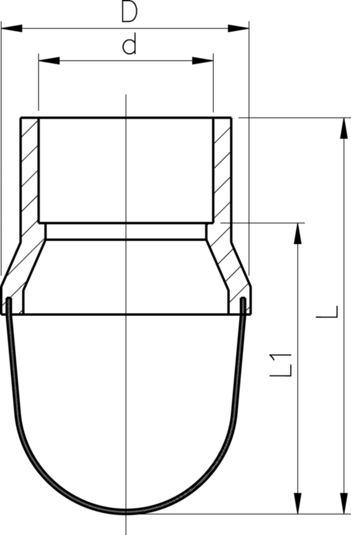 Saugkorp Typ 050 PVC-U - mit Klebemuffen metrisch
