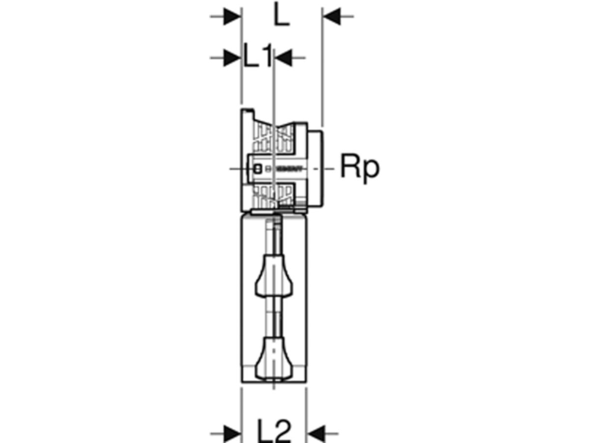 PushFit Anschlussdose 90°, 20-1/2"