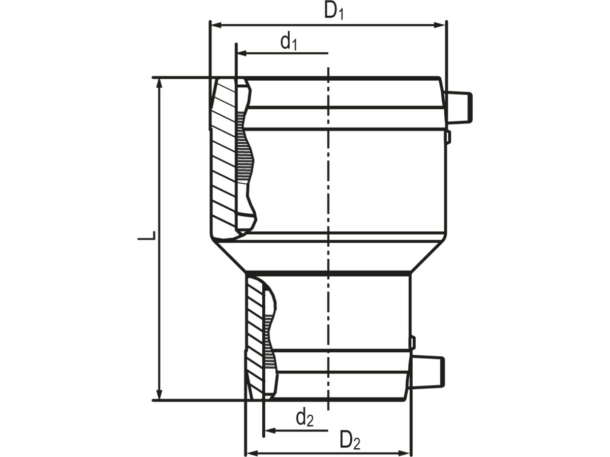 HDPE-Reduziermuffe FRIALEN  50- 20 - PN16