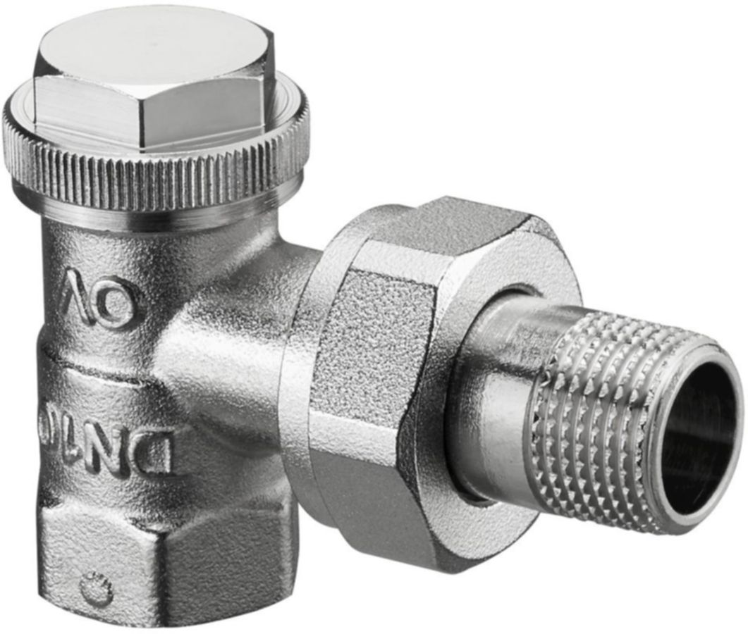 Verschraubung "Combi 3" Eckform IG - Messing vernickelt