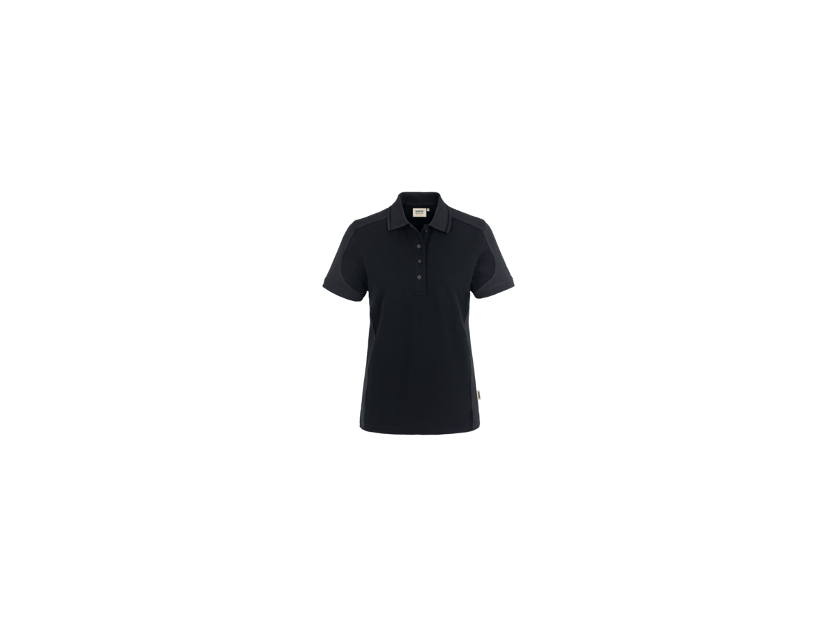 Damen-Polosh. Co. Perf. XL schwarz/anth. - 50% Baumwolle, 50% Polyester, 200 g/m²