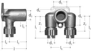 Sanipex Armaturanschluss, doppelt