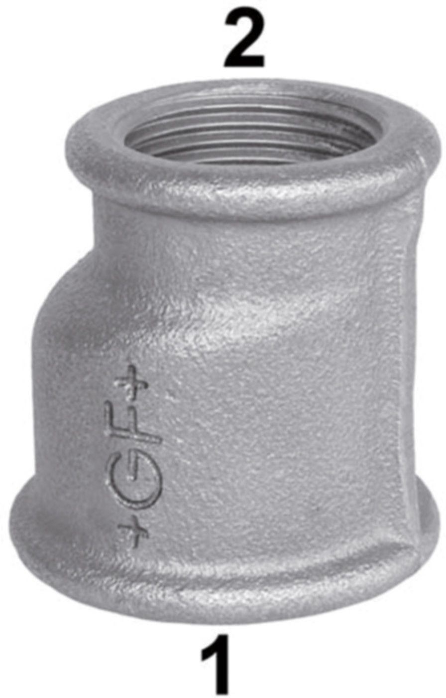 Muffe exzentrisch +GF+ 260 verzinkt - reduziert