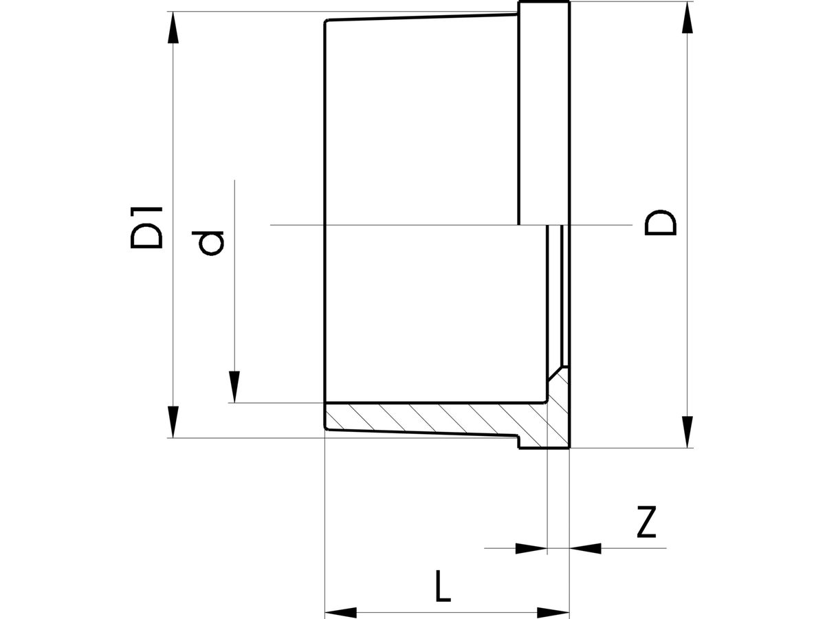 Einlegteil PVC-U d63 - Metrisch