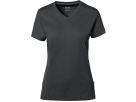 Cotton Tec Damen V-Shirt, Gr. M - anthrazit