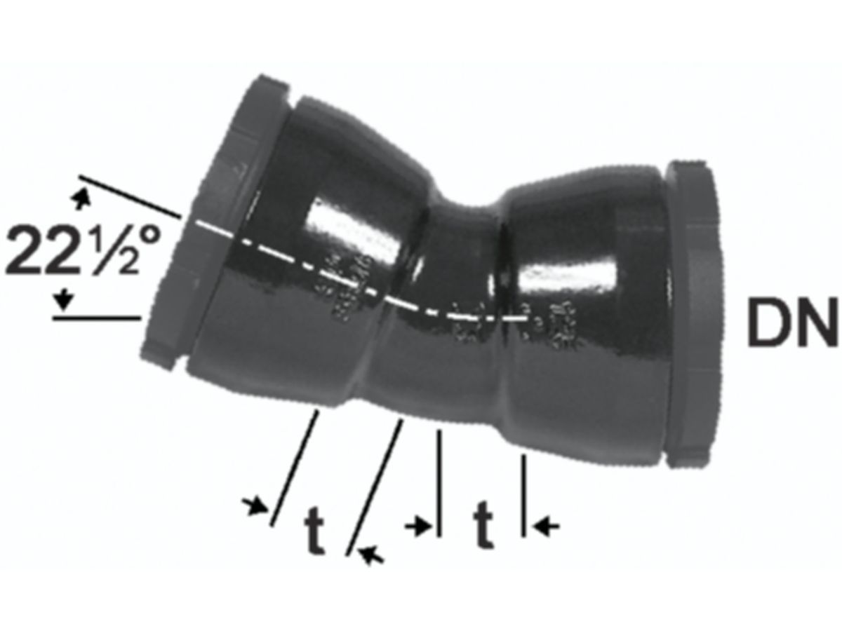 HD Bogen 22°, 2 Schraubmuffen - Fig. 2324a