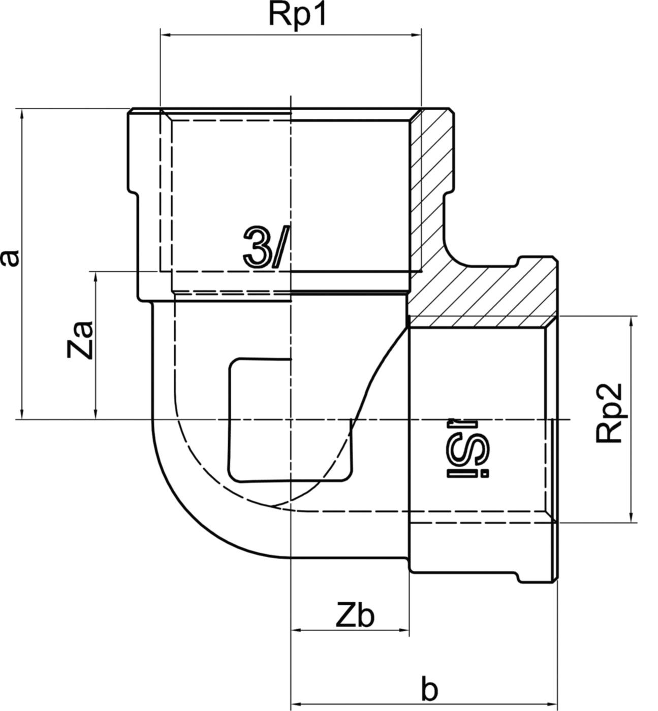 Winkel 90° +GF+ Serie 8000