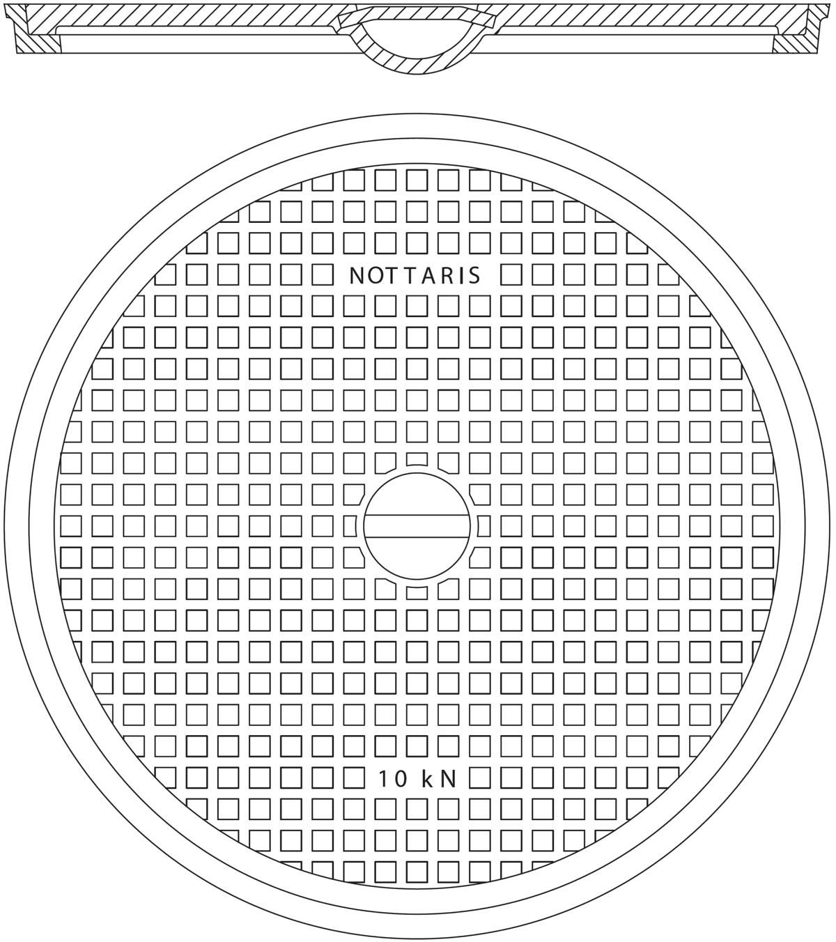 Schachtabdeckung Fig. 20H, 10kN - mit Handgriff/Uni-Griff