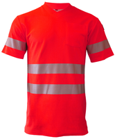 Bormio Säntis T-Shirt, Kurzarm UPF 40 - leuchtrot, mit Reflexstreifen