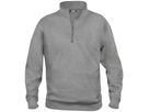 CLIQUE Basic Half Zip Gr. XL - graumeliert, 65% PES / 35% CO, 280 g/m²