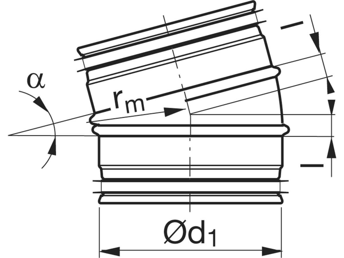 Spiralrohrbogen 15°  160 mm - BU-V