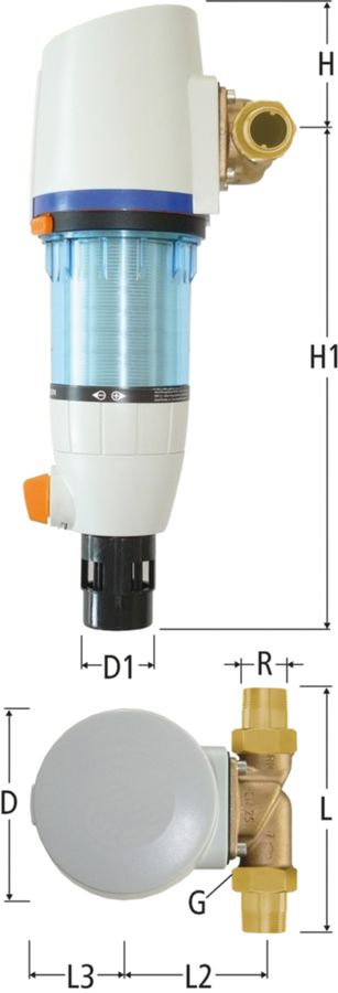 Feinfilter PN 16 rückspülbar - mit Optifitt-Serra-Anschlussverschr.