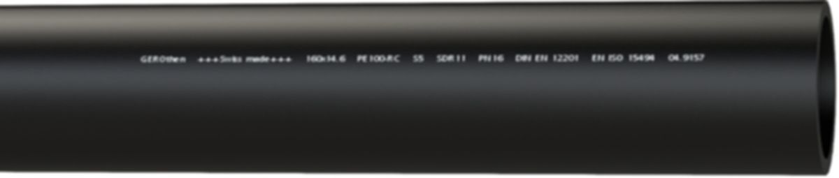 HDPE-Druckrohr PE100 S-5/PN16 - Schwarz für Industrie Stg. à 10 m.