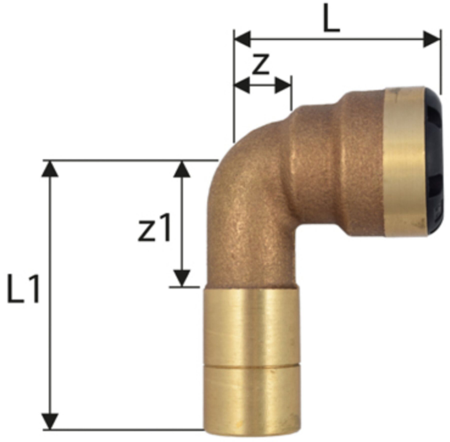 sudoFIT-Bogen 90° egal - innen - aussen m. Einsteckende