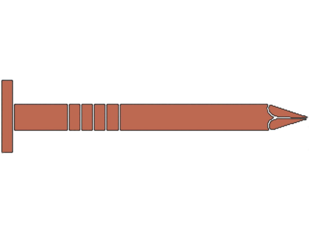 Breitkopfstifte 2.5 x 30 mm kupfer blank - Pak. à 1 Kg. ca. 610 Stk./Paket