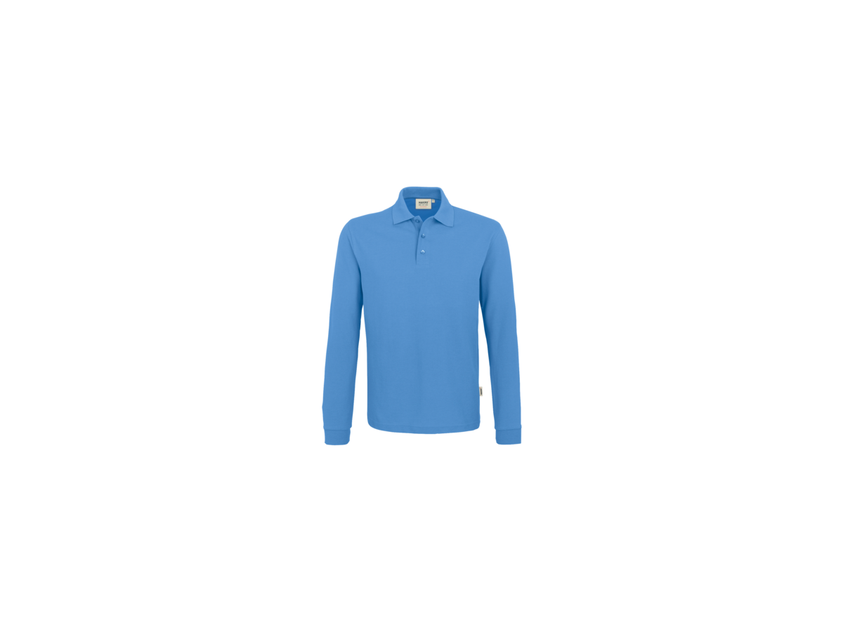 Longsleeve-Poloshirt Perf. XS malibublau - 50% Baumwolle, 50% Polyester, 220 g/m²
