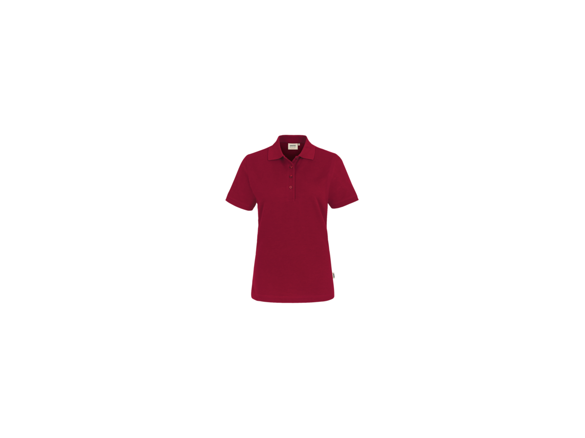 Damen-Poloshirt Perf. Gr. L, weinrot - 50% Baumwolle, 50% Polyester, 200 g/m²