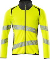 Sweatshirt mit Reissverschluss, Gr. 2XL - hi-vis gelb/schwarzblau