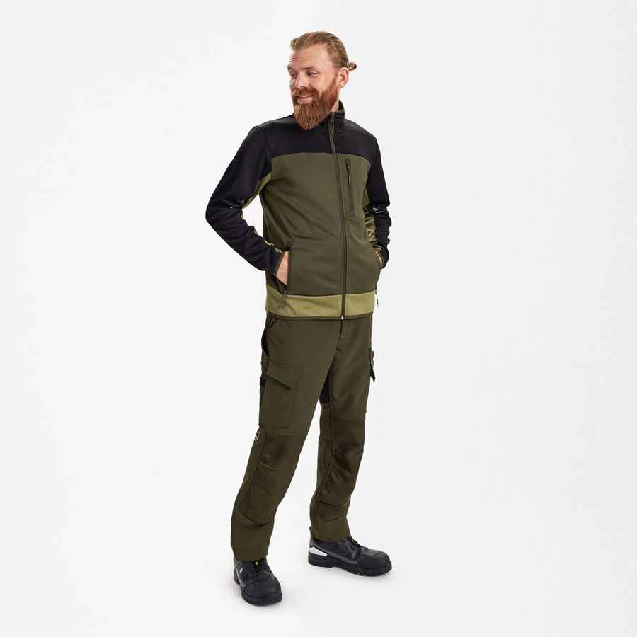 ENTIRE Midlayer-Cardigan Gr. 6XL - Forest Green/Schwarz