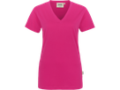 Damen-V-Shirt Classic Gr. XS, magenta - 100% Baumwolle