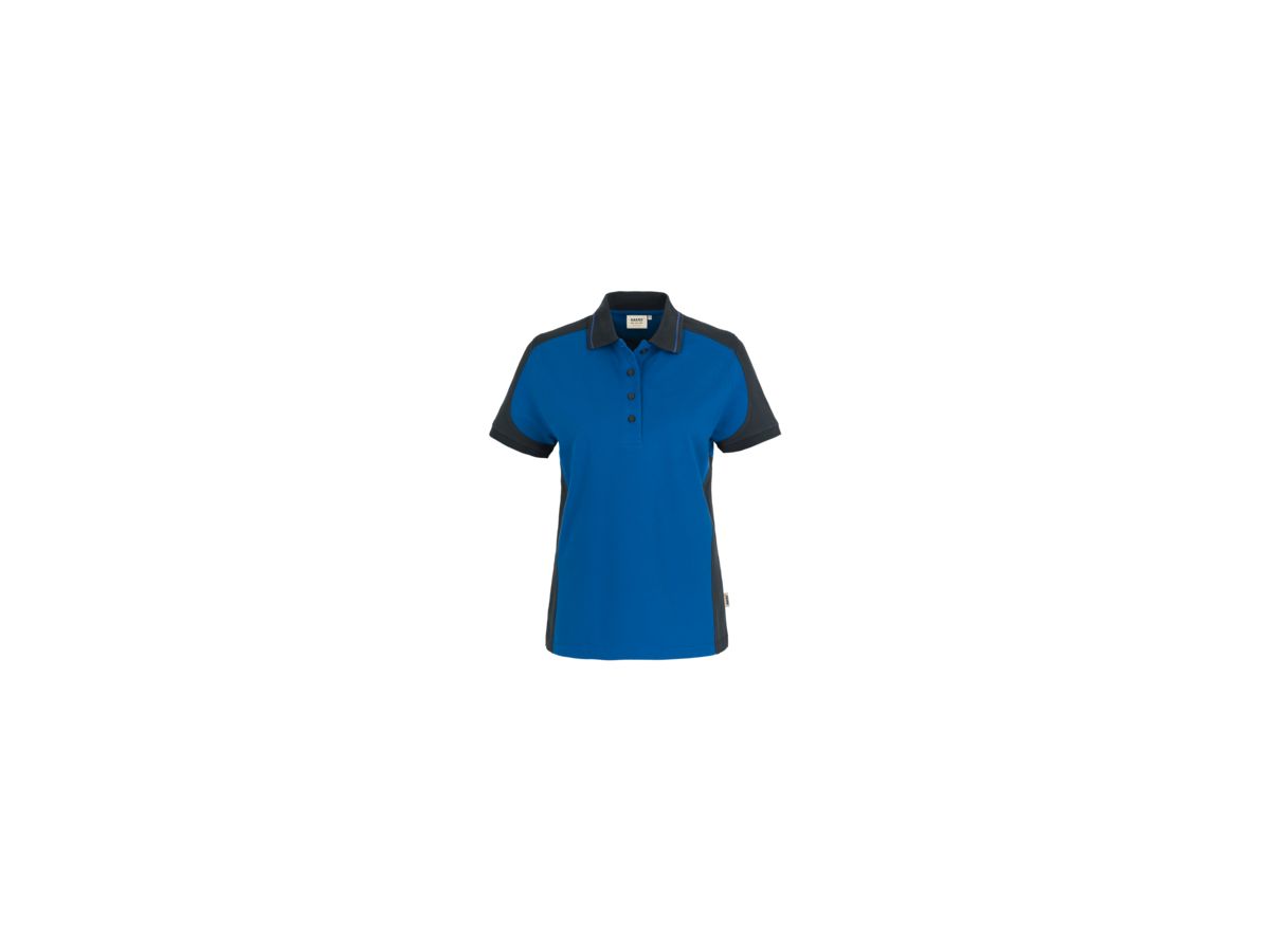 Damen-Polosh. Co. Perf. S royalb./anth. - 50% Baumwolle, 50% Polyester, 200 g/m²