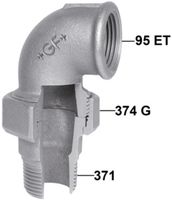 Winkelverschraubung +GF+  97 verzinkt - flach dichtend