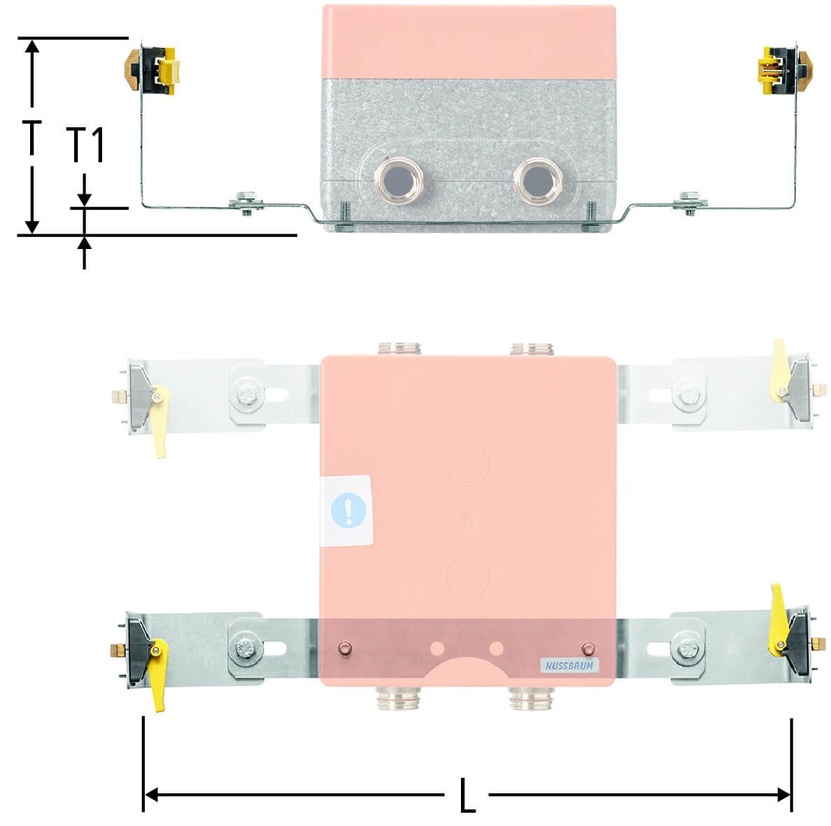 Montageschiene zu Armaturen/Verteilerbox - Doppelausführung, für Geberit Duofix