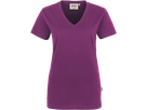 Damen-V-Shirt Classic Gr. S, aubergine - 100% Baumwolle, 160 g/m²