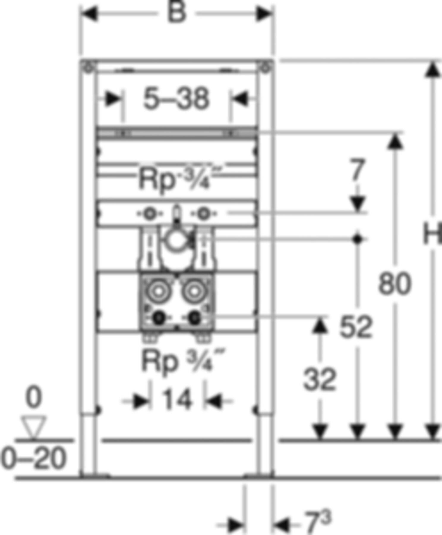 Geberit-Duofix - Element für Waschtisch - 82-98 cm