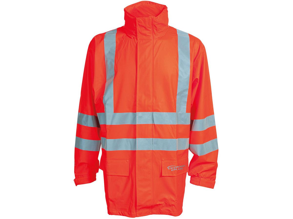 ELKA Jacke DRY ZONE D-LUX, Gr. 3XL - Warnorange, Reflexstr. versteckte Kapuze