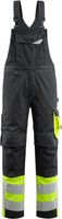 Sunderland Latzhose mit Knietaschen - Gr. 76C46, schwarz/hi-vis gelb