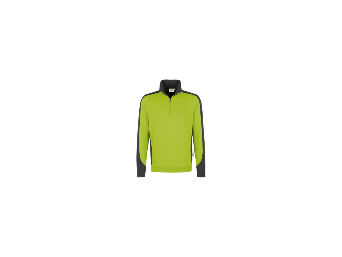 Zip-Sweatshirt Contr. Perf. M kiwi/anth. - 50% Baumwolle, 50% Polyester
