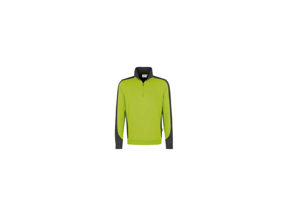 Zip-Sweatsh. Contr. Perf. 4XL kiwi/anth. - 50% Baumwolle, 50% Polyester, 300 g/m²