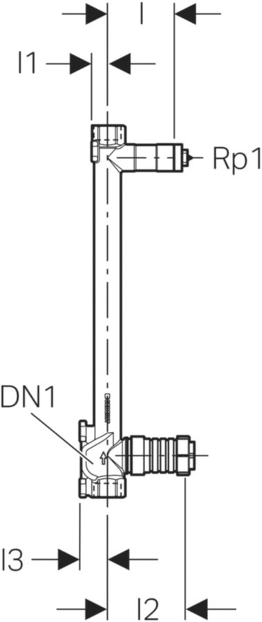 Geberit Duofix-Wasserstrecke 3/4" - Kompakteinheit