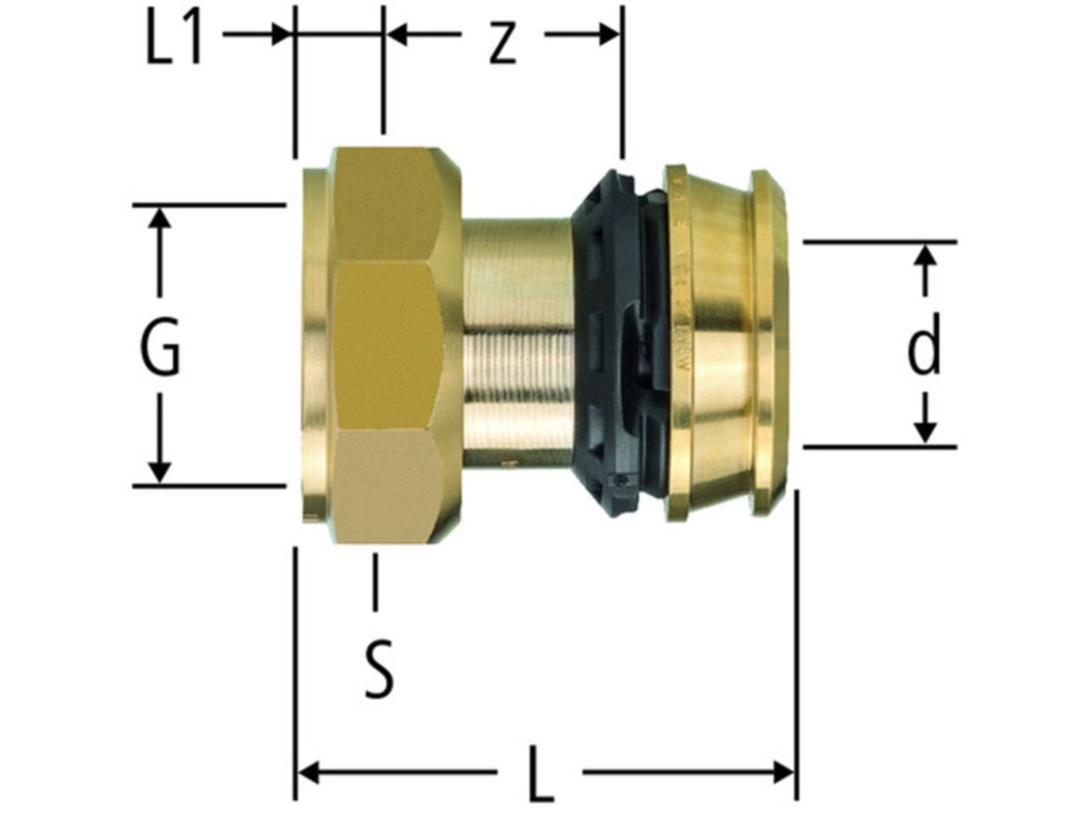 Optiflex-Flowpress-Anschlussverschr. - flachdichtend PN10, Rotguss