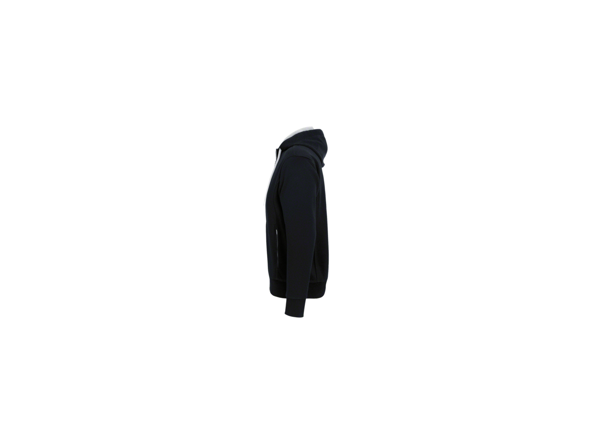 Kapuzenjacke Bonded 3XL schwarz/silber - 55% Polyester, 45% Baumwolle