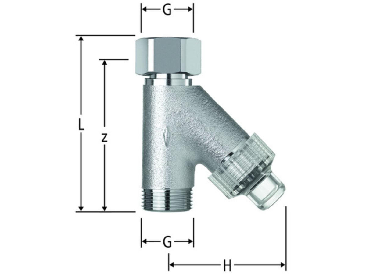 Filter PN 10 Nussbaum für Waschautomaten - für Wasser bis 25 °C Nr.17070