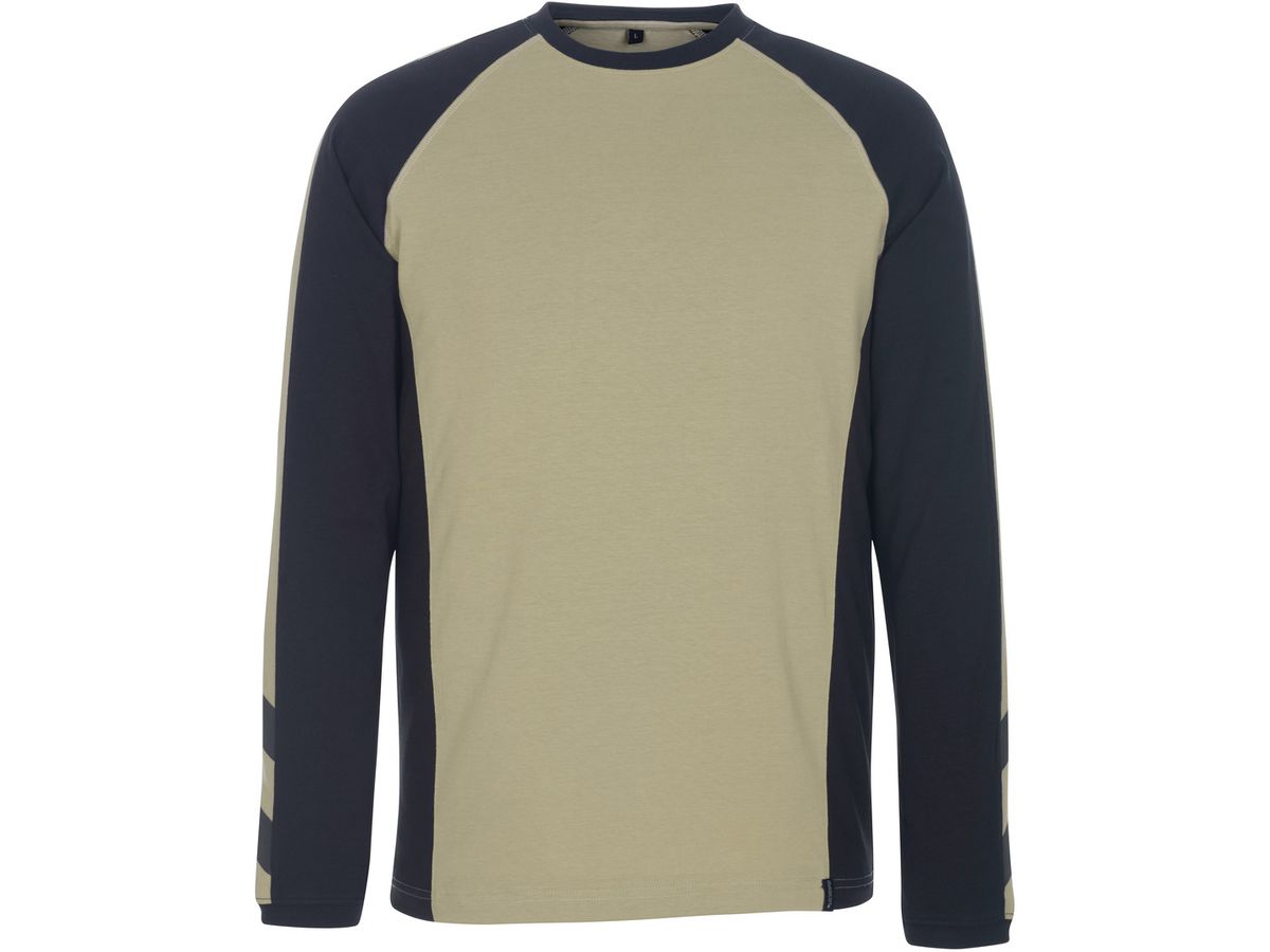 Bielefeld T-Shirt langarm Gr. 3XL - hellkhaki/schwarz, 60%CO/40%PES 195g/m2