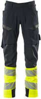 Hose mit Schenkeltaschen, Gr. 76C46 - schwarzblau/hi-vis gelb