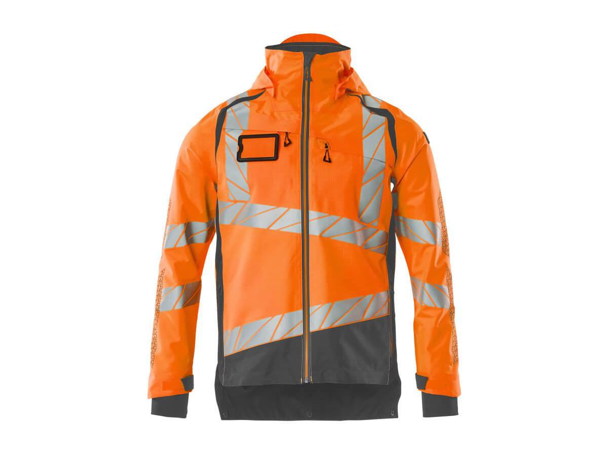 Hard Shell Jacke leichtes Futter Gr. XL - hi-vis orange/dunkelanthrazit, 100% PES