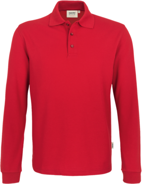 Longsleeve-Poloshirt Perf. Gr. 5XL, rot - 50% Baumwolle, 50% Polyester, 220 g/m²