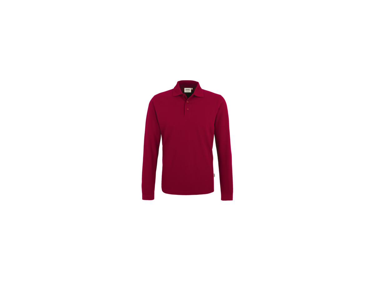 Longsleeve-Poloshirt Classic M weinrot - 100% Baumwolle, 220 g/m²