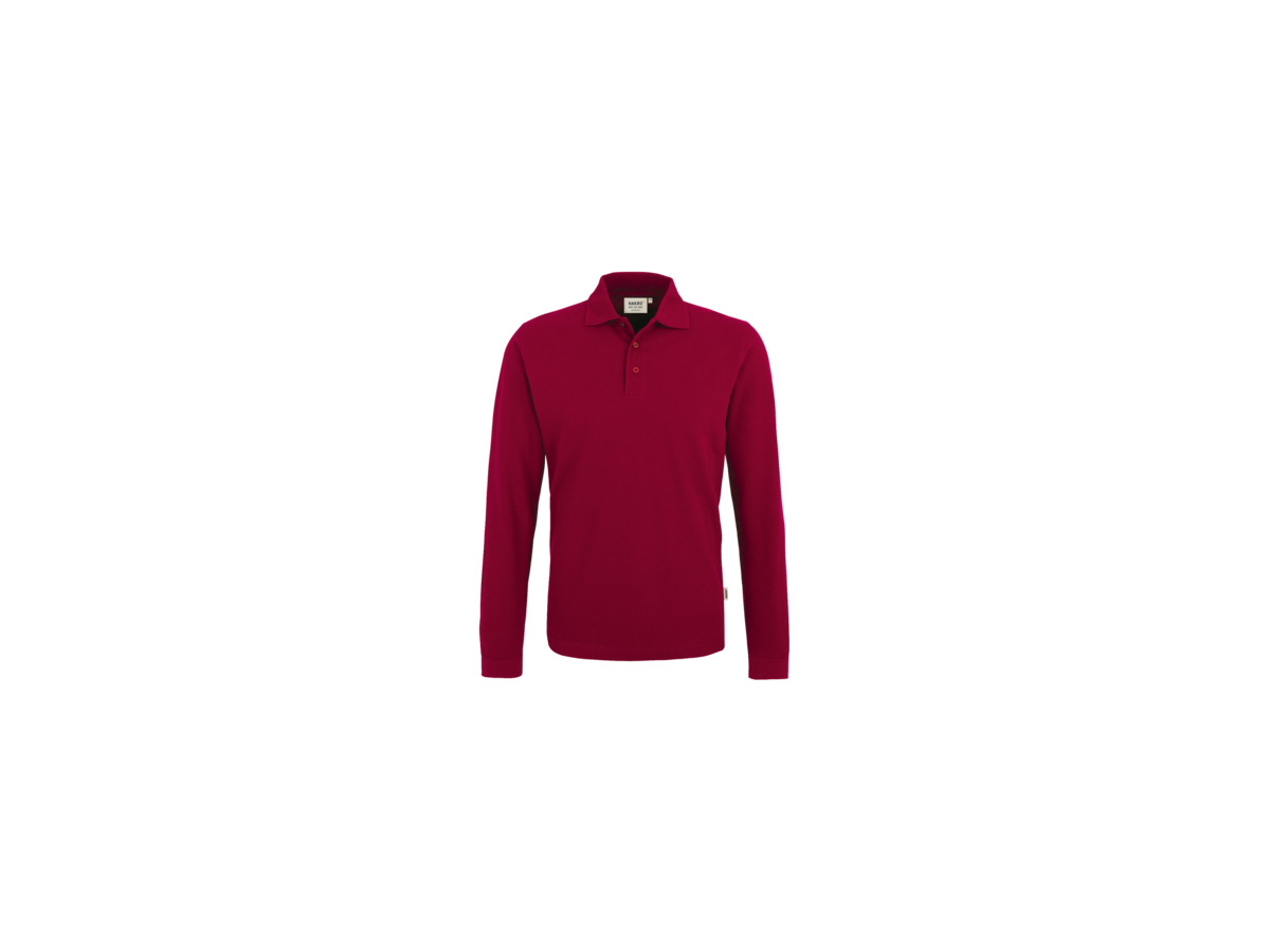 Longsleeve-Poloshirt Classic 3XL weinrot - 100% Baumwolle, 220 g/m²