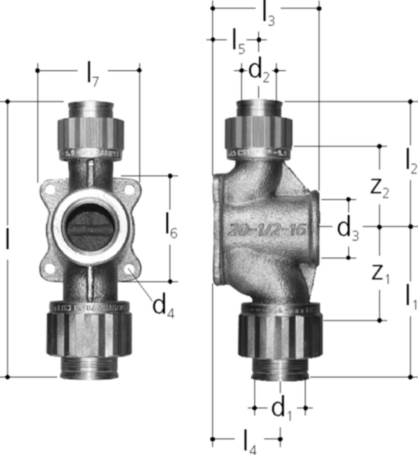 Sanipex T mit Flansch