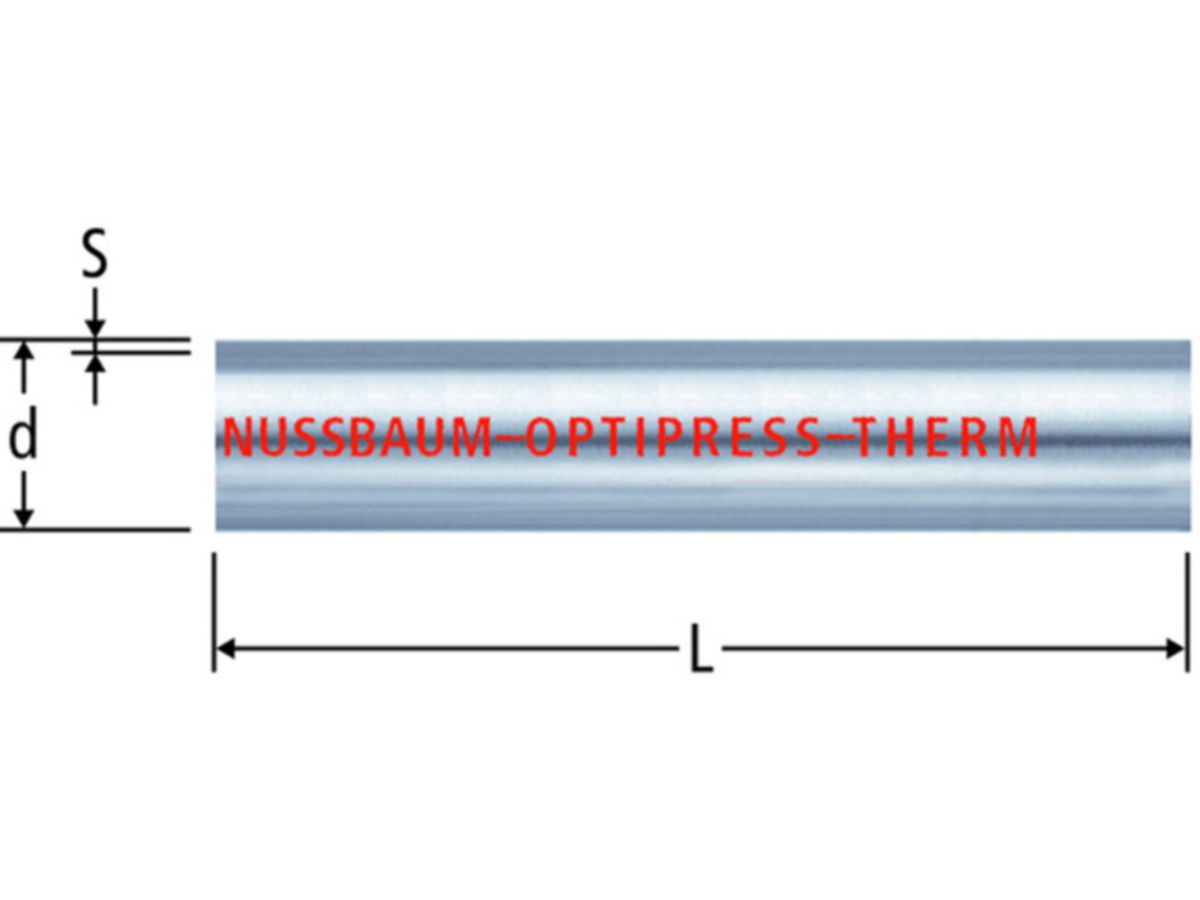 Optipress-Therm-Rohr, in Stangen à 6 m - mit durchgehender roter Linie