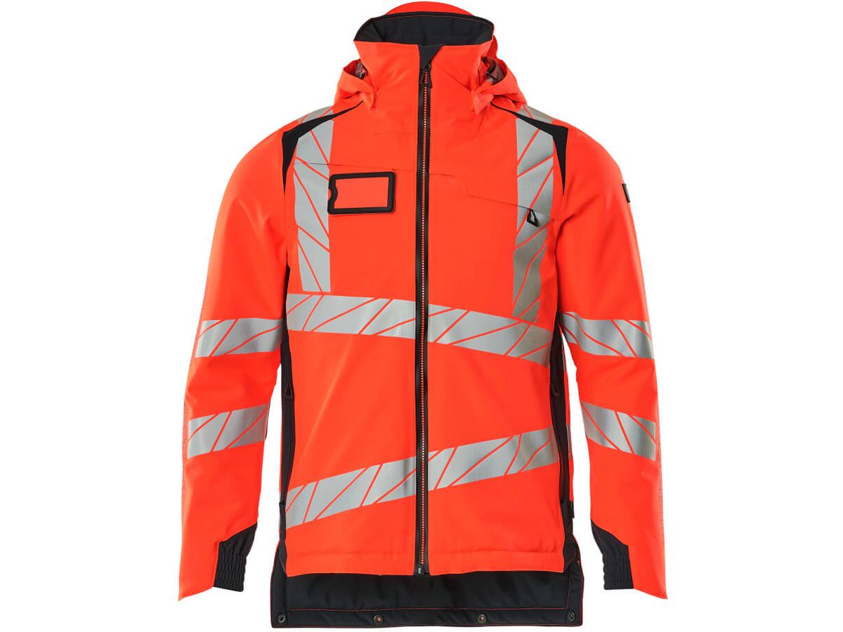 Winterjacke wind- & wasserdicht, Gr. 2XL - hi-vis rot/schwarzblau, 100% PES