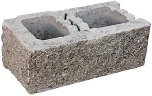 Spaltstein, Splitt grau, Eckstein links - 38/19/13,5 cm, einseitig gespalten