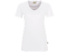Damen-V-Shirt Performance Gr. S, weiss - 50% Baumwolle, 50% Polyester