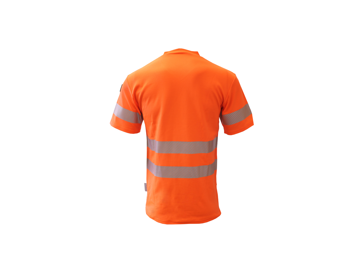 Bormio Säntis T-Shirt, Kurzarm UPF 40 - leuchtorange, mit Reflexstreifen